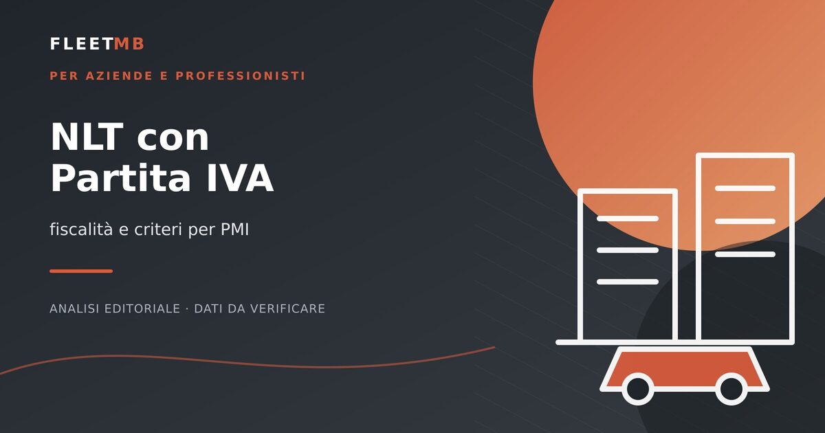 Illustrazione editoriale di edifici e un’auto per la guida NLT con Partita IVA e PMI